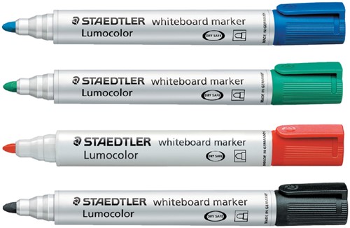 Viltstift Staedtler 351 whiteboard rond zwart 2mm-2