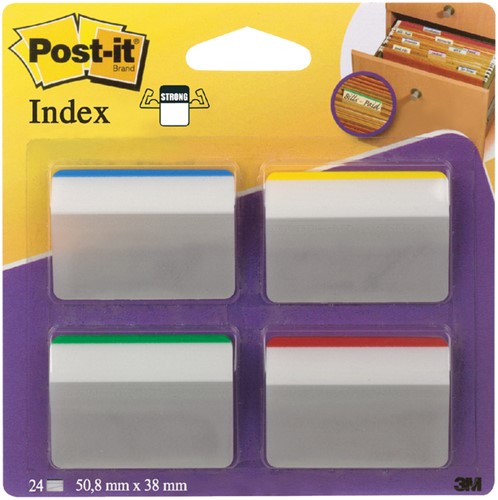 Indextabs 3M Post-it 686 38x50.8mm strong gebogen assorti