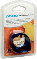Labeltape Dymo Letratag 18769 strijkbaar 12mm zwart op wit-3