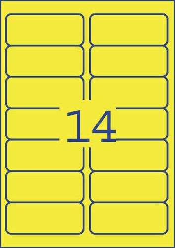 Etiket Avery L7263Y-100 99.1x38.1mm neon geel 1400stuks-2