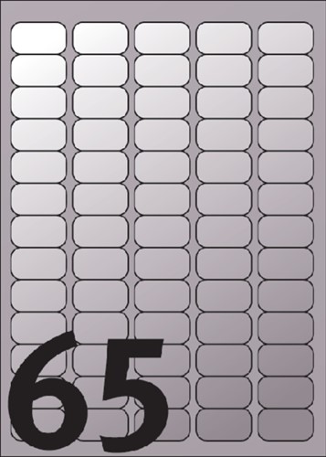 Etiket Avery L7690-25 38.1x21.2mm zilver 1625stuks-2