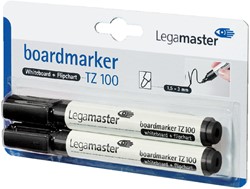 Whiteboardmarker Legamaster TZ 100 rond 1.5-3mm zwart blister à 2 stuks