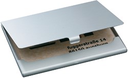 Visitekaartenhouder Sigel VZ136 duo 2x15 kaarten graveerbaar mat zilver