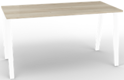 Air2 bureau rechthoek 160 x 80 frame wit, blad halifax naturel