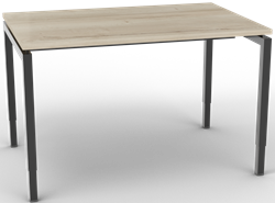 Arca bureau rechthoek 120 x 80 frame zwart, blad halifax naturel