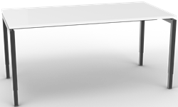 Arca bureau rechthoek 160 x 80 frame zwart, blad wit