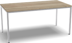 4-all kantinetafel 160 x 80cm frame wit, blad halifax naturel