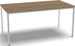 4-all kantinetafel 160 x 80cm frame wit, blad oak medium