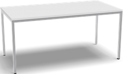 4-all kantinetafel 160 x 80cm frame wit, blad wit