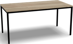 4-all kantinetafel 160 x 80cm frame zwart, blad halifax naturel