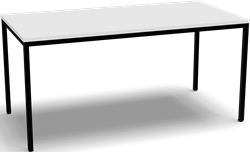 4-all kantinetafel 160 x 80cm frame zwart, blad wit