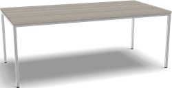 4-all kantinetafel 200 x 100cm frame wit, blad oak light