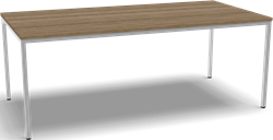 4-all kantinetafel 200 x 100cm frame wit, blad oak medium