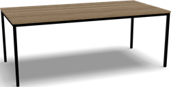 4-all kantinetafel 200 x 100cm frame zwart, blad oak medium