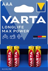 Batterij Varta Longlife Max Power AAA blister a 4 stuks
